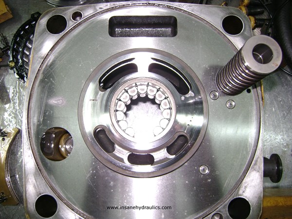 Example of cavitation erosion - axial-piston pump end plate