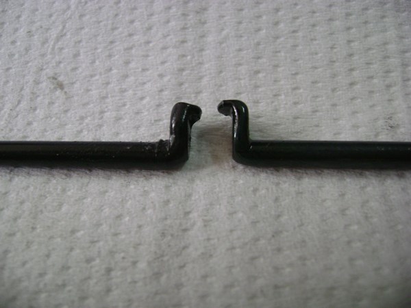 Aftermarket (left) and original A10VO ball guide pins side by side