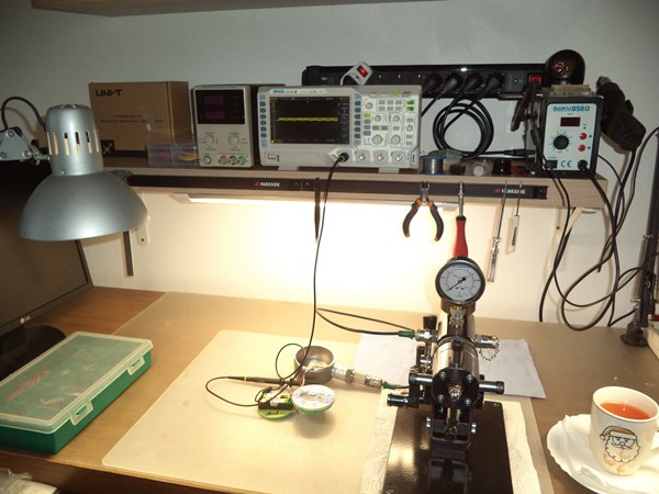 Ritherm 3305 digital pressure gauge analog front end test setup
