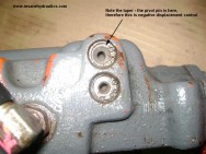 Kawasaki K3V displacement control pivot pin