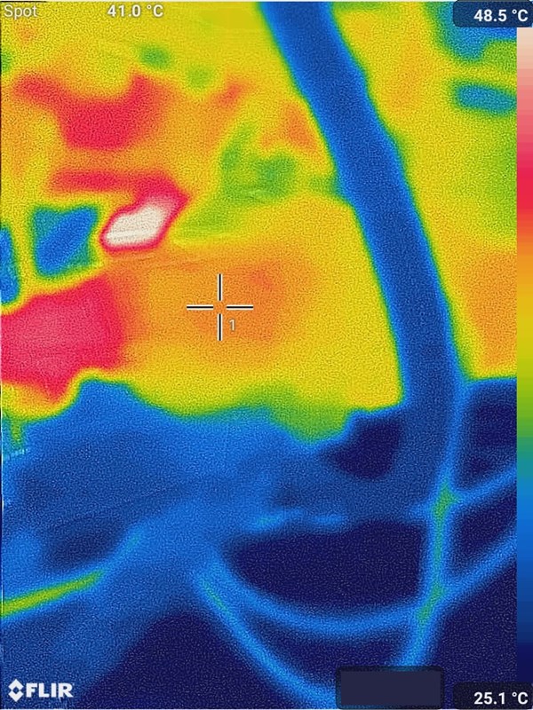 You can see that the pressure line of the vane pump is cold - which means no oil is flowing through it