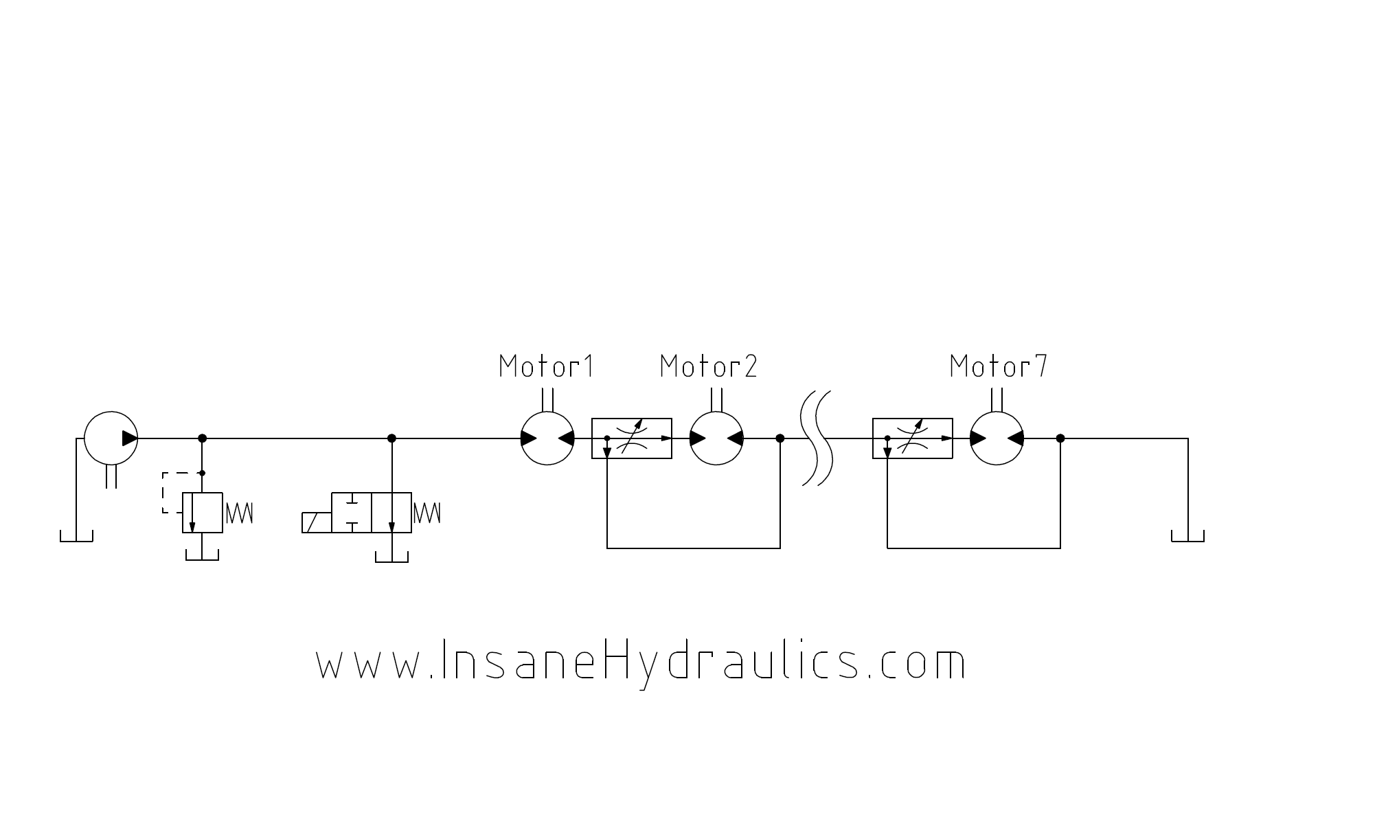 Multiple series-connected hydraulic motors