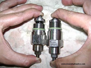 A4VG High Pressure Relief/Check Valves - Note the Travel is not Equal