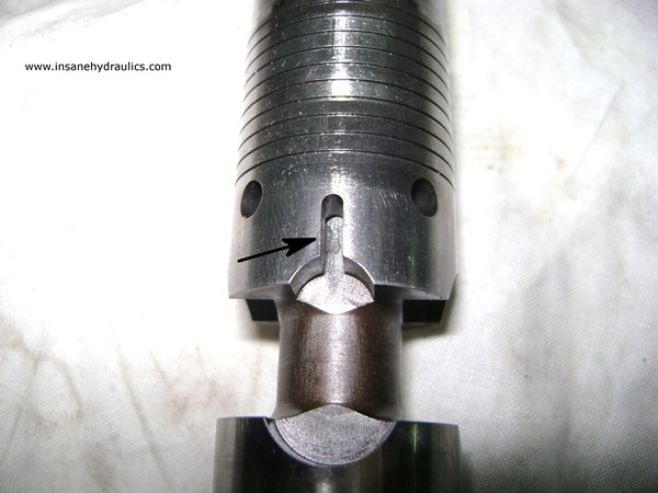 Example of cavitation - over-center valve spool