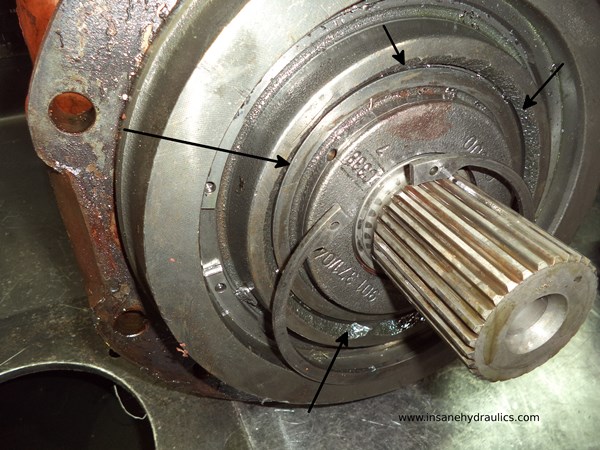 Rexroth A6VM355 Hydraulic Motor - Example of High Case Pressure Damage