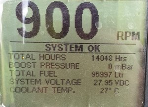 Engine info screen from the previous revision showing 14048 hours