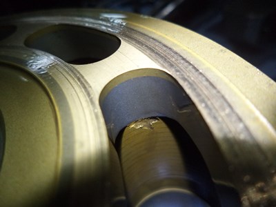 Hidden cavitation erosion