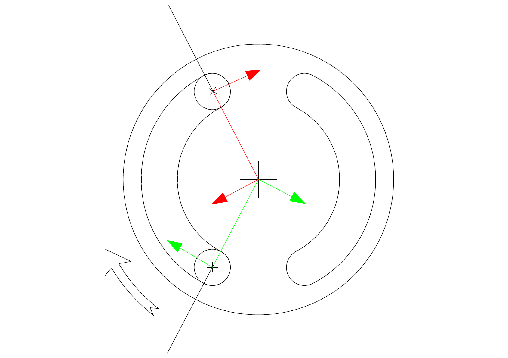 Imagine an axial-piston rotary group with a single piston